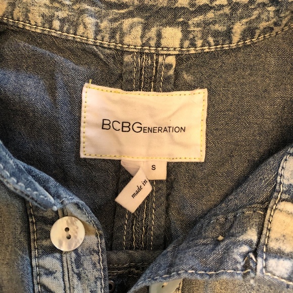 BCBGeneration Sleeveless Distressed Denim Top - Picture 3 of 3